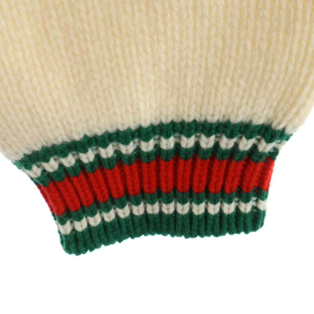 GUCCI(グッチ) ケーブルニット ボンバージャケット ブルゾン シェリーライン ウール ジップアップ アイボリー 599311 XKA32