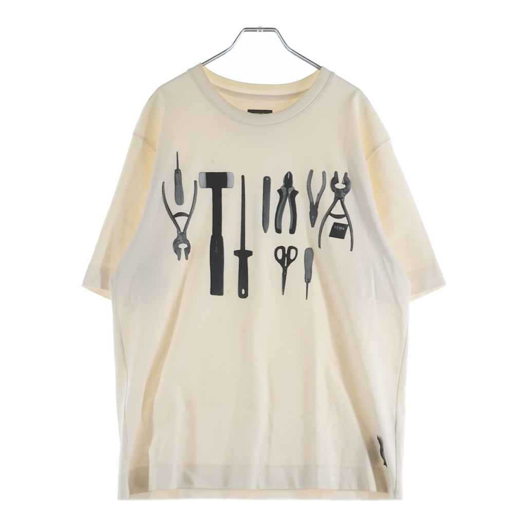 FENDI(フェンディ) ツールモチーフ Tシャツ アイボリー コットン #M FY0936AR6Y