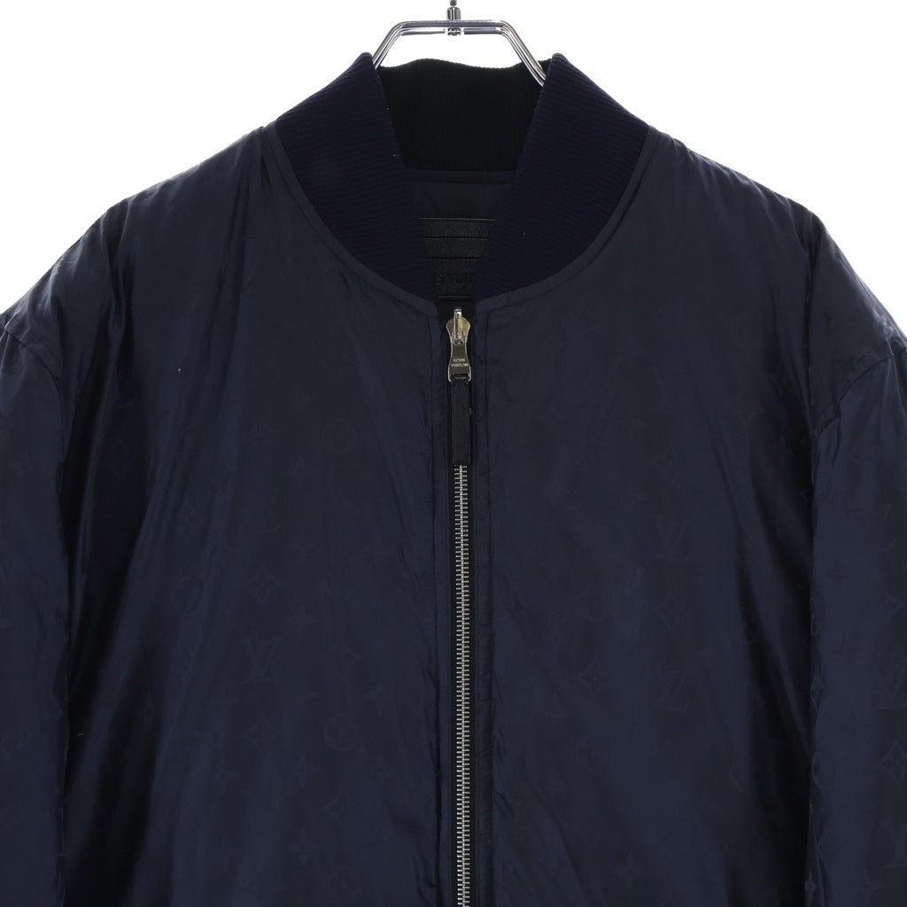 LOUIS VUITTON(ルイヴィトン) 18AW モノグラム リバーシブル ポリエステル ダウンジャケット ブルゾン アウター #48 ブラック RM182Q GHK HFB47W