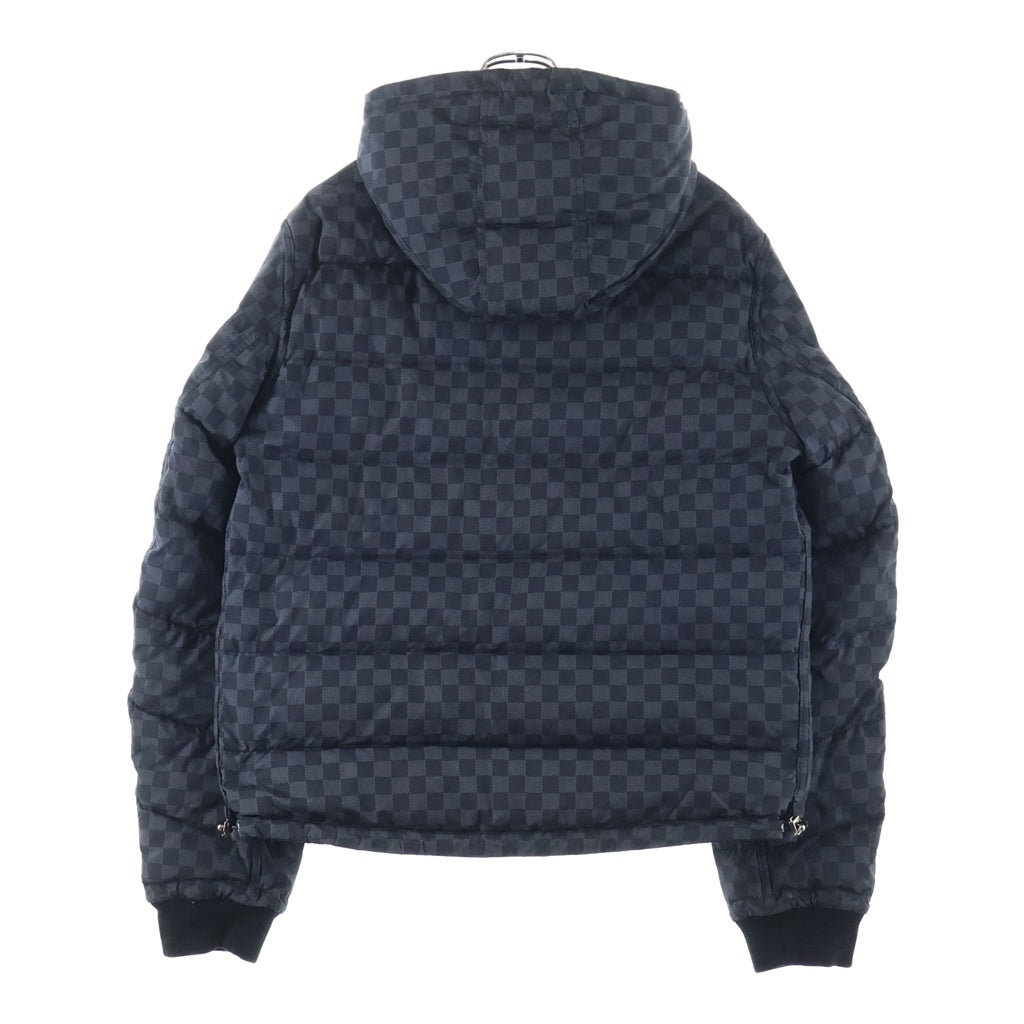 LOUIS VUITTON(ルイヴィトン) ダミエ リバーシブル ポリエステル×ナイロン フーディ ダウンジャケット ブルゾン アウター #52 ブラック/グレー RM122D H2BS48PHU