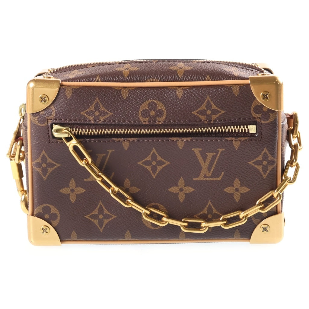 LOUIS VUITTON(ルイヴィトン) モノグラム ミニソフトトランク 2WAYハンドバッグ ショルダーバッグ ブラウン レザー×PVC M68906 ゴールド金具 レディース