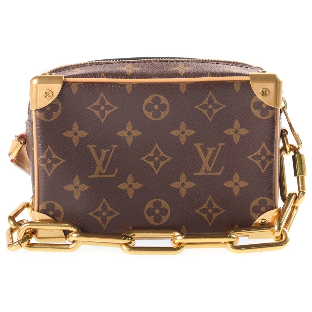 LOUIS VUITTON(ルイヴィトン) モノグラム ミニソフトトランク 2WAYハンドバッグ ショルダーバッグ ブラウン レザー×PVC M68906 ゴールド金具 レディース