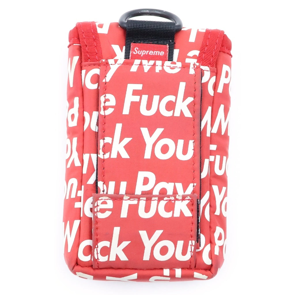 SUPREME(シュプリーム) 12AW×PORTER 'Camera iPhone Case ポーターコラボ ロゴ総柄カメラ ケース フォンポーチ レッド