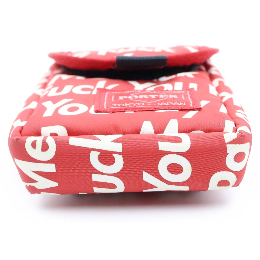 SUPREME(シュプリーム) 12AW×PORTER 'Camera iPhone Case ポーターコラボ ロゴ総柄カメラ ケース フォンポーチ レッド