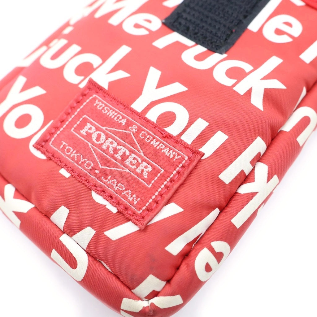 SUPREME(シュプリーム) 12AW×PORTER 'Camera iPhone Case ポーターコラボ ロゴ総柄カメラ ケース フォンポーチ レッド
