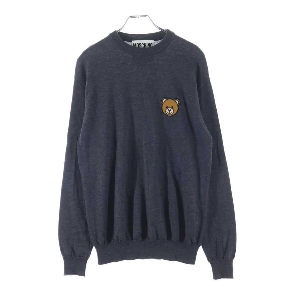 MOSCHINO(モスキーノ) デザインニット ベア ウール 長袖 ニット セーター グレー レディース