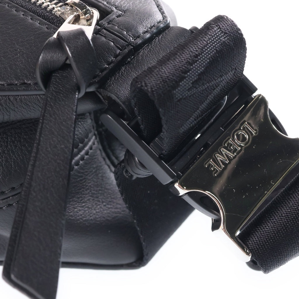 LOEWE(ロエベ) コンバーチブルスリング ショルダーバッグ ウエストバッグ ボディバッグ ブラック レザー×ナイロン B777NCNX01 シルバー金具 レディース