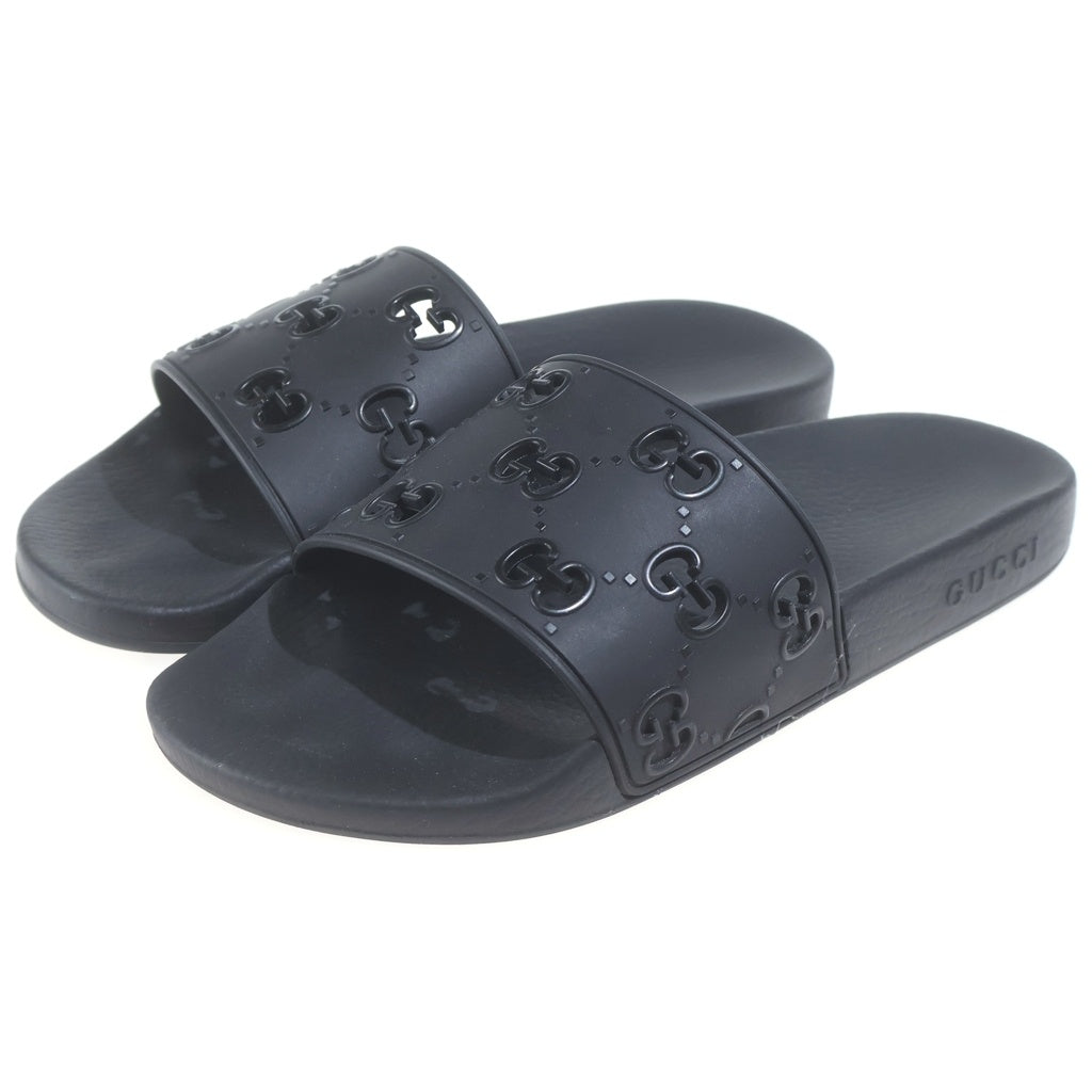 GUCCI(グッチ) GGロゴ ラバー スライドサンダル フラットサンダル #8 ブラック 573922 JDR00