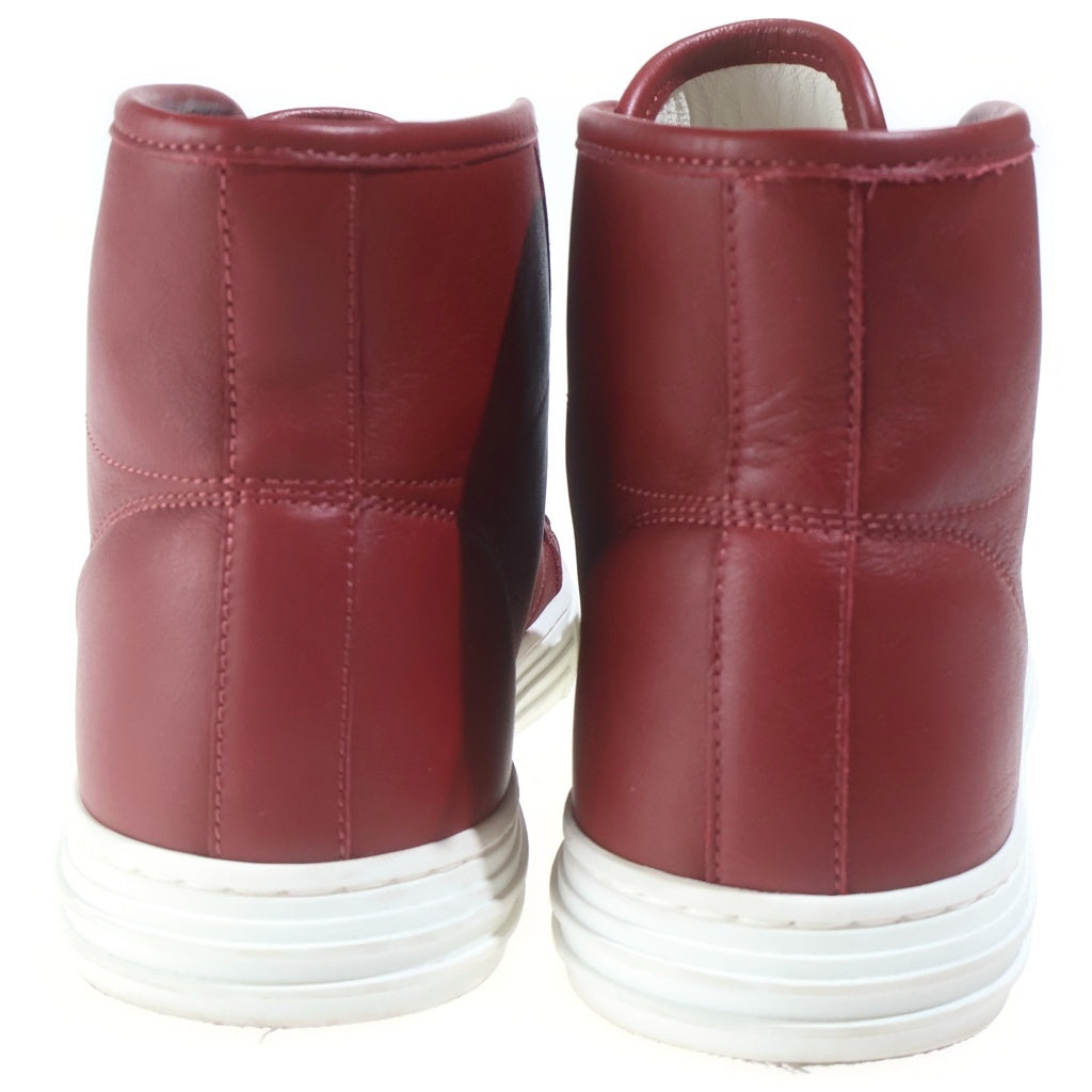 GUCCI(グッチ) ロゴプレート レザー ハイカットスニーカー シューズ レッド 423300