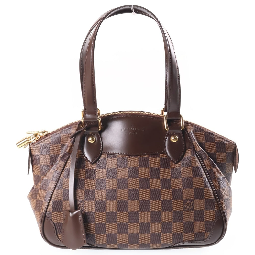 LOUIS VUITTON(ルイヴィトン) ダミエ ヴェローナPM ハンドバッグ ブラウン PVCレザー N41117 ゴールド金具 レディース