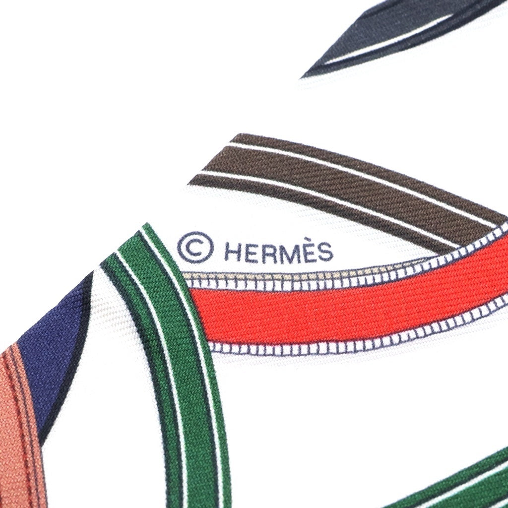HERMES(エルメス) ツイリー シルクスカーフ 伝説のハーネス ホワイト マルチカラー レディース