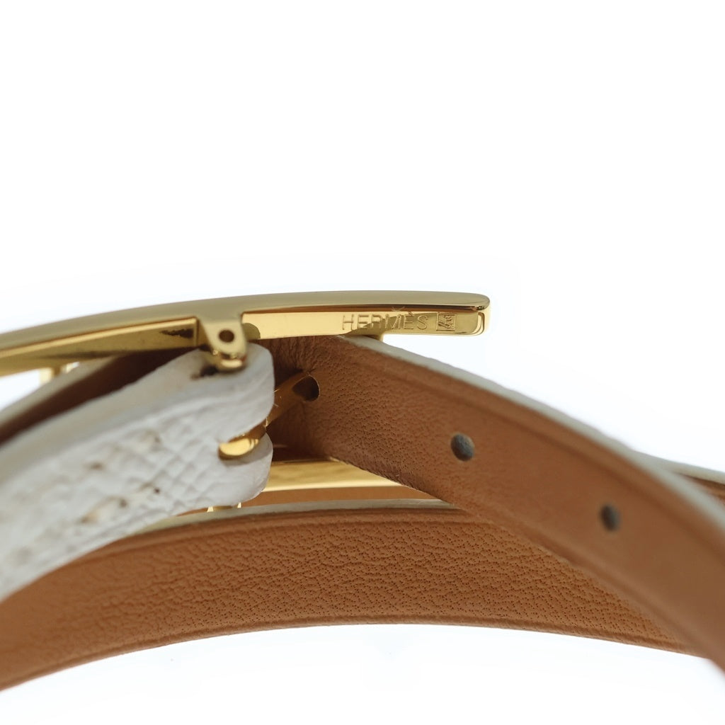 HERMES(エルメス) ビーアピ ドゥブルトゥール ブレスレット ニューホワイト □K刻印 ゴールド金具