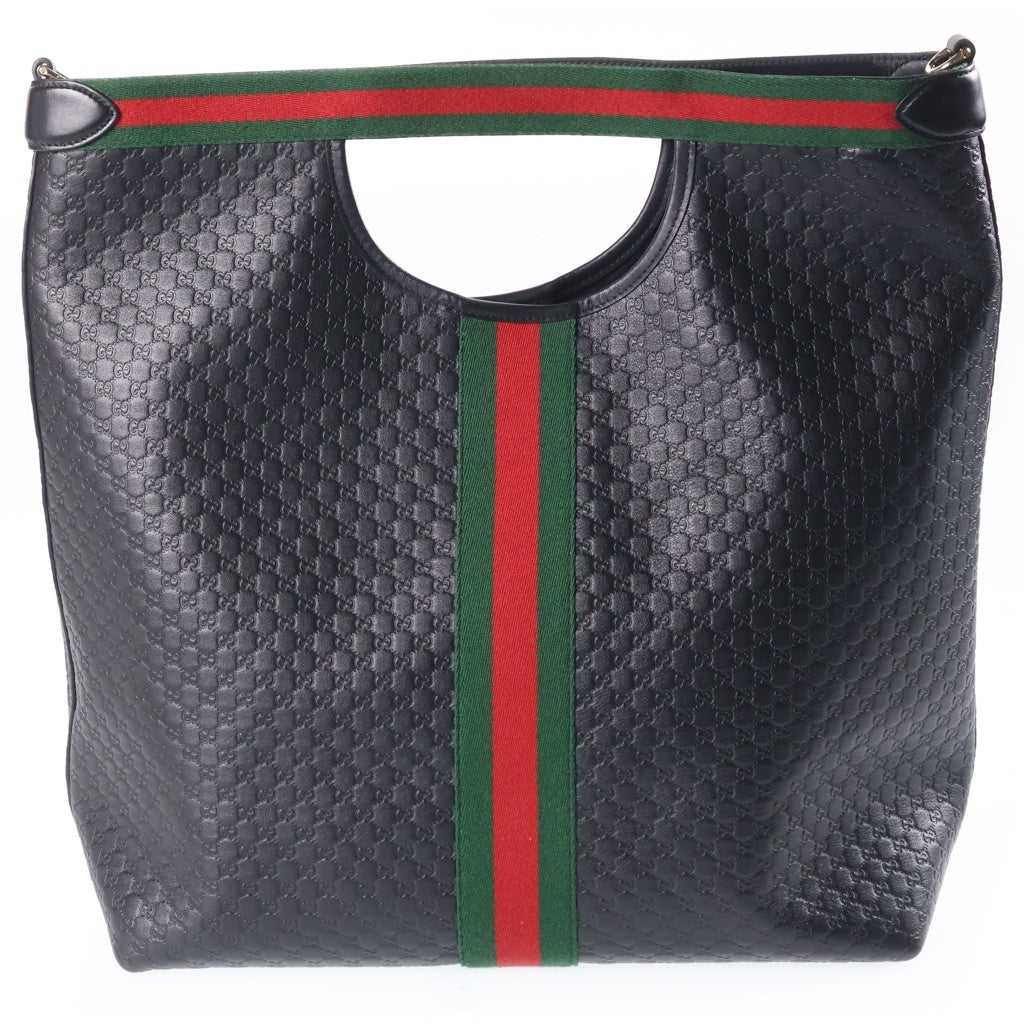 GUCCI(グッチ) オフィディア トートバッグ GGエンボス ショルダーバッグ ブラック レザー 865452 ゴールド金具