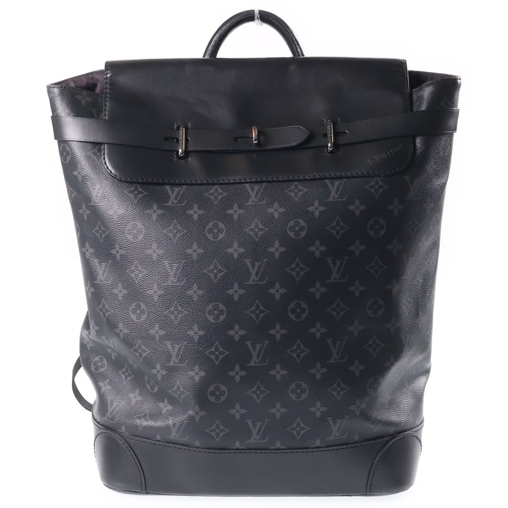 LOUIS VUITTON(ルイヴィトン) モノグラムエクリプス スティーマー リュックサック バックパック ブラック レザー×PVC M44052 シルバー金具
