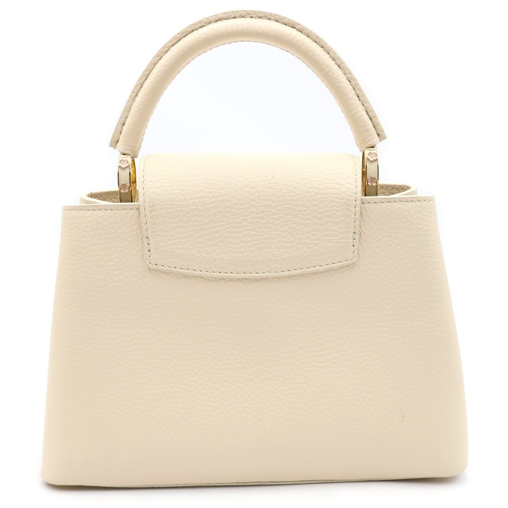LOUIS VUITTON(ルイヴィトン) カプシーヌBB フラワーロゴ 2WAYハンドバッグ ショルダーバッグ ライトピンク レザー ゴールド金具 レディース
