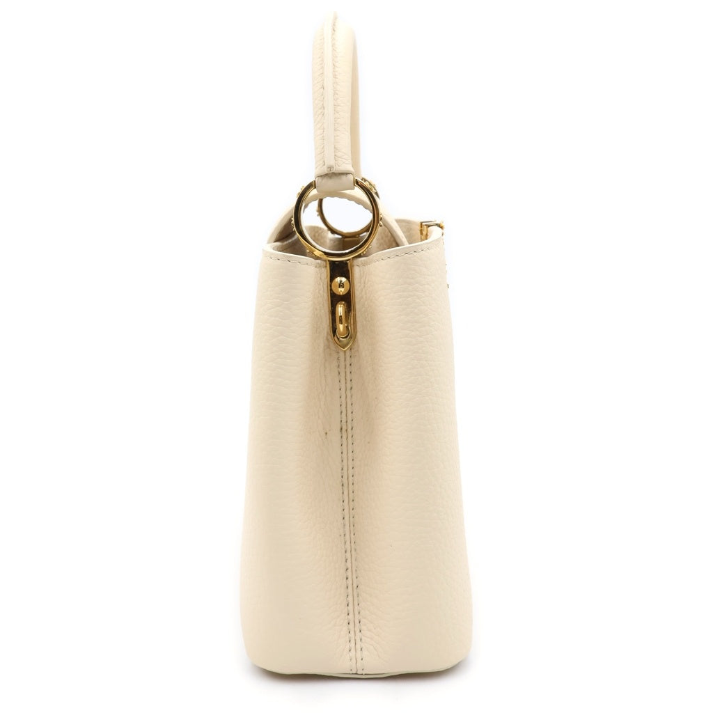 LOUIS VUITTON(ルイヴィトン) カプシーヌBB フラワーロゴ 2WAYハンドバッグ ショルダーバッグ ライトピンク レザー ゴールド金具 レディース