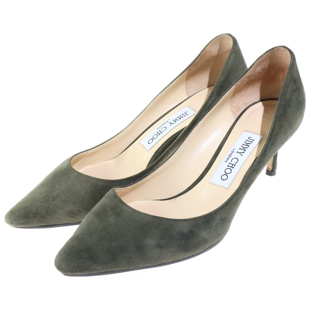 JIMMY CHOO(ジミーチュウ) スエード パンプス ハイヒール シューズ カーキ レディース