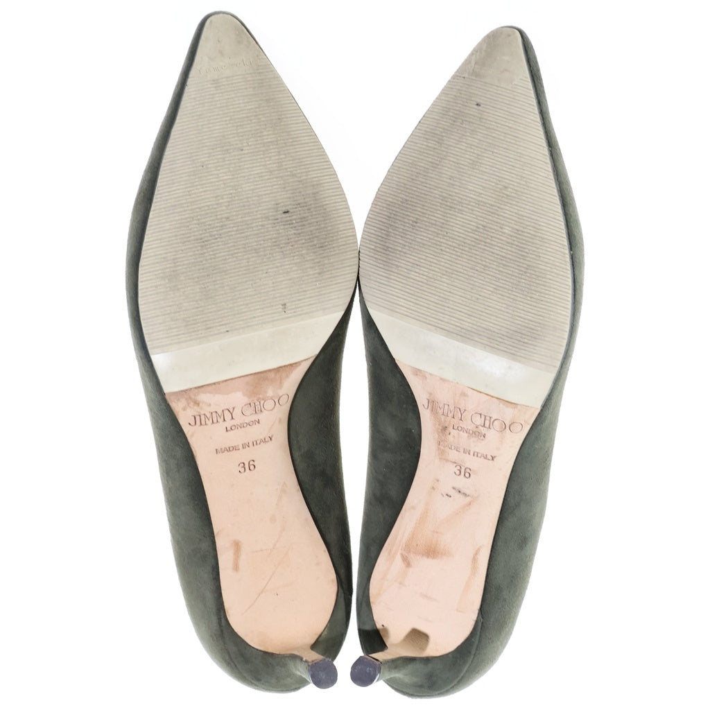 JIMMY CHOO(ジミーチュウ) スエード パンプス ハイヒール シューズ カーキ レディース