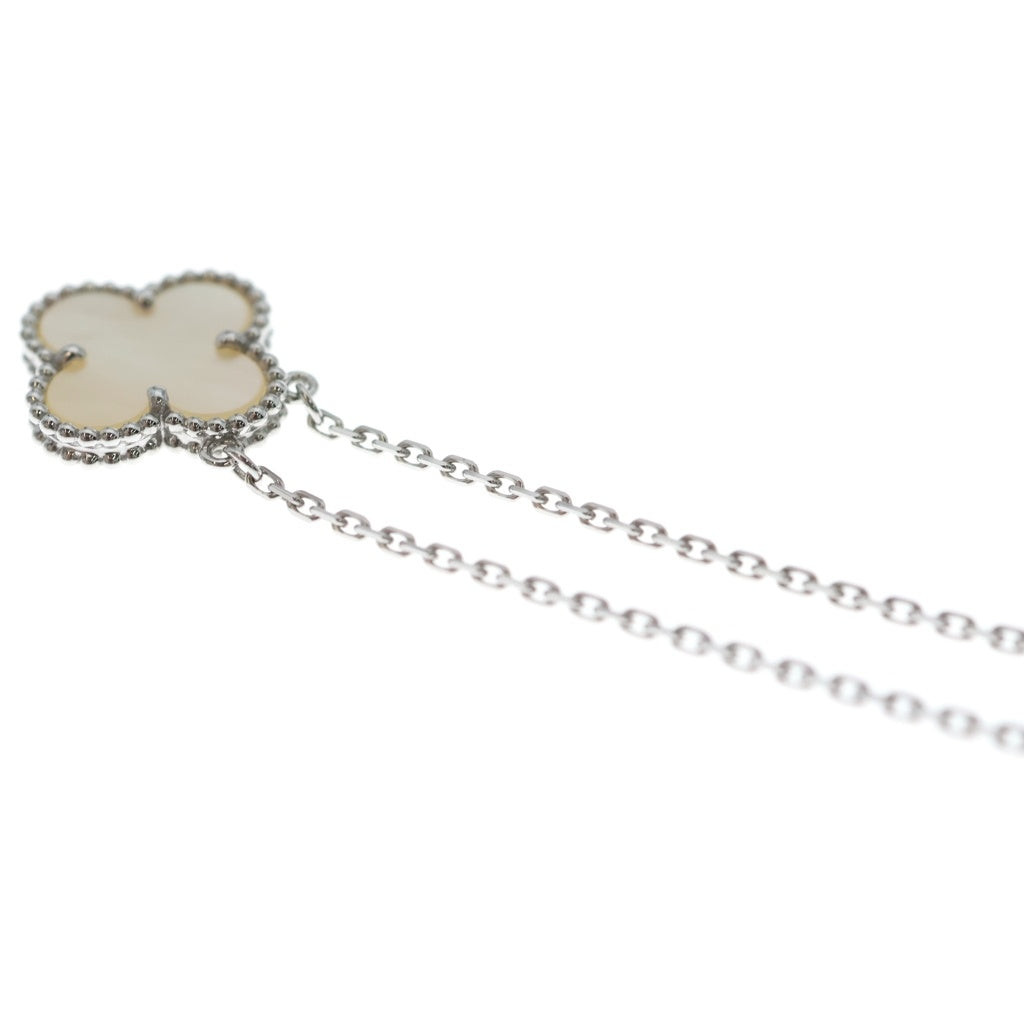 Van Cleef & Arpels(ヴァンクリーフアンドアーペル) ヴィンテージアルハンブラ マザーオブパール ネックレス K18WG ホワイトゴールド VCARF48700 レディース
