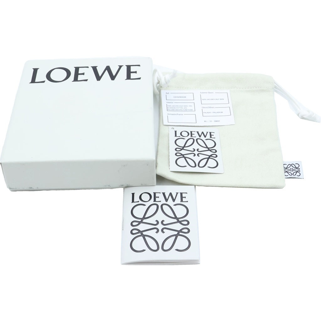 LOEWE(ロエベ) パズル アナグラム 二つ折り財布 コンパクトウォレット カードケース ブラック レザー