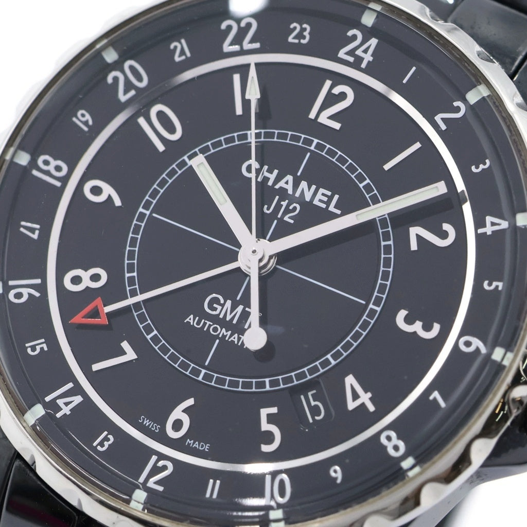 CHANEL(シャネル) J12 GMT デイト 黒文字盤 CE/AT ブラックセラミック オートマ 自動巻き 腕時計 H3102