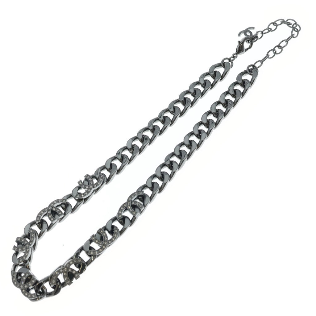 CHANEL(シャネル) ココマーク ラインストーン 喜平 ネックレス チェーン シルバー メタル レディース