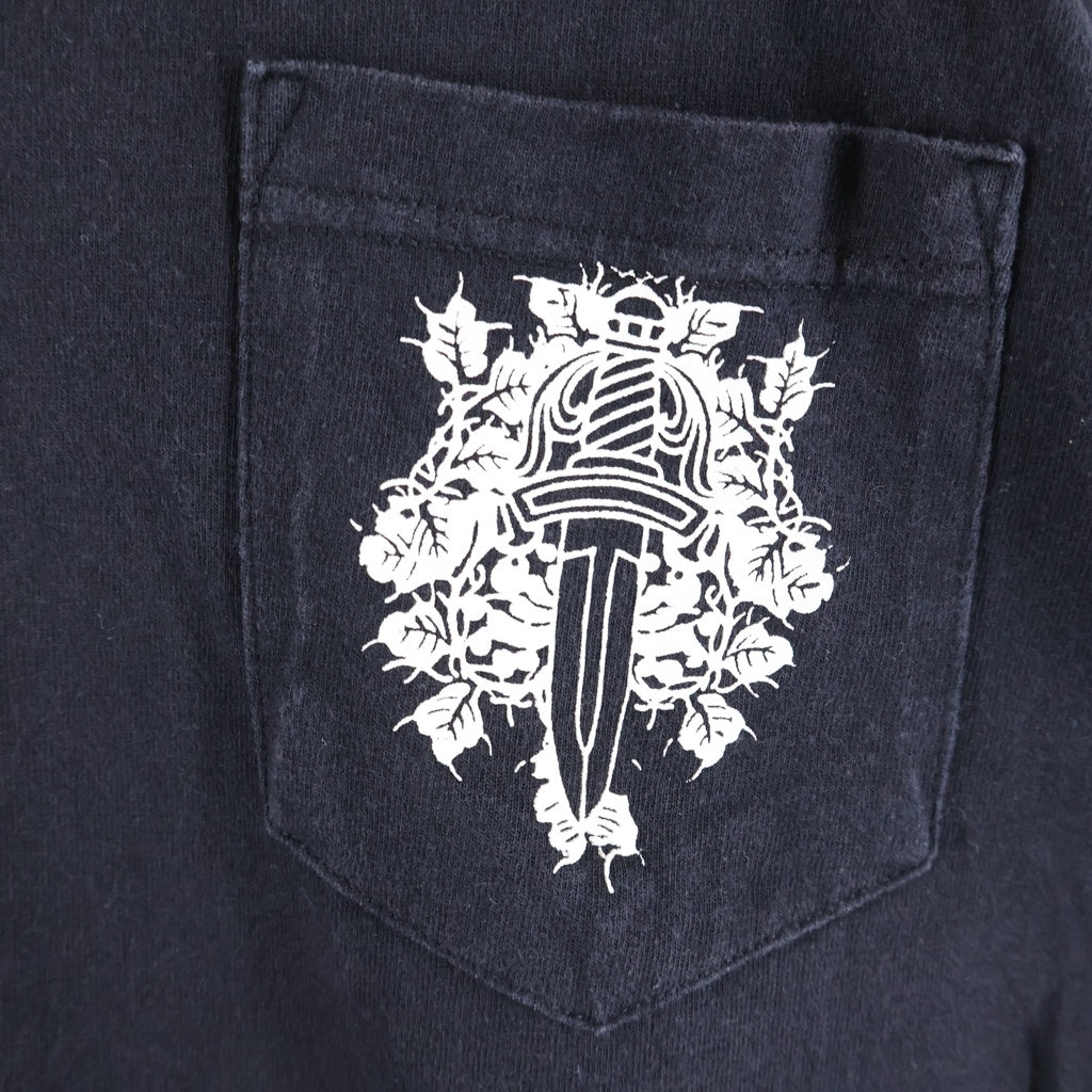 CHROME HEARTS(クロムハーツ) OLD オールド 袖フローラルプリント 長袖Tシャツ カットソー ブラック
