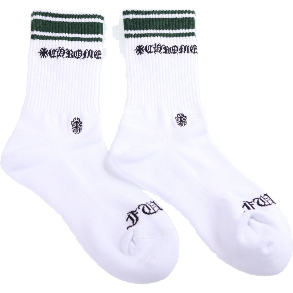 CHROME HEARTS(クロムハーツ) BORDER SOCKS ボーダーソックス 靴下 ブラック/グリーン