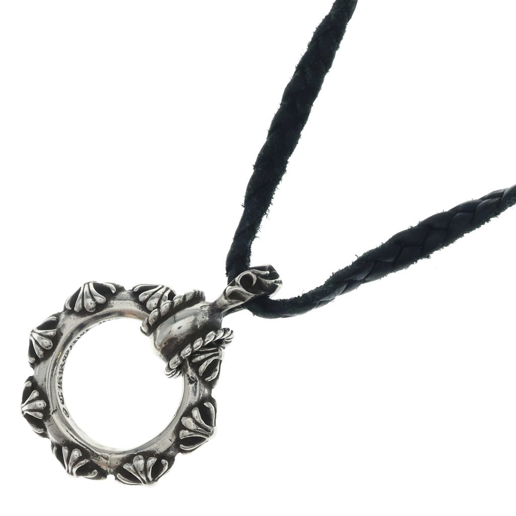 CHROME HEARTS(クロムハーツ) EWLP SBTBAND モチーフアイウェアループ Wレザーブレイド SBTバンドリング ペンダント ネックレス