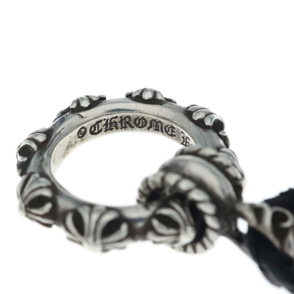 CHROME HEARTS(クロムハーツ) EWLP SBTBAND モチーフアイウェアループ Wレザーブレイド SBTバンドリング ペンダント ネックレス