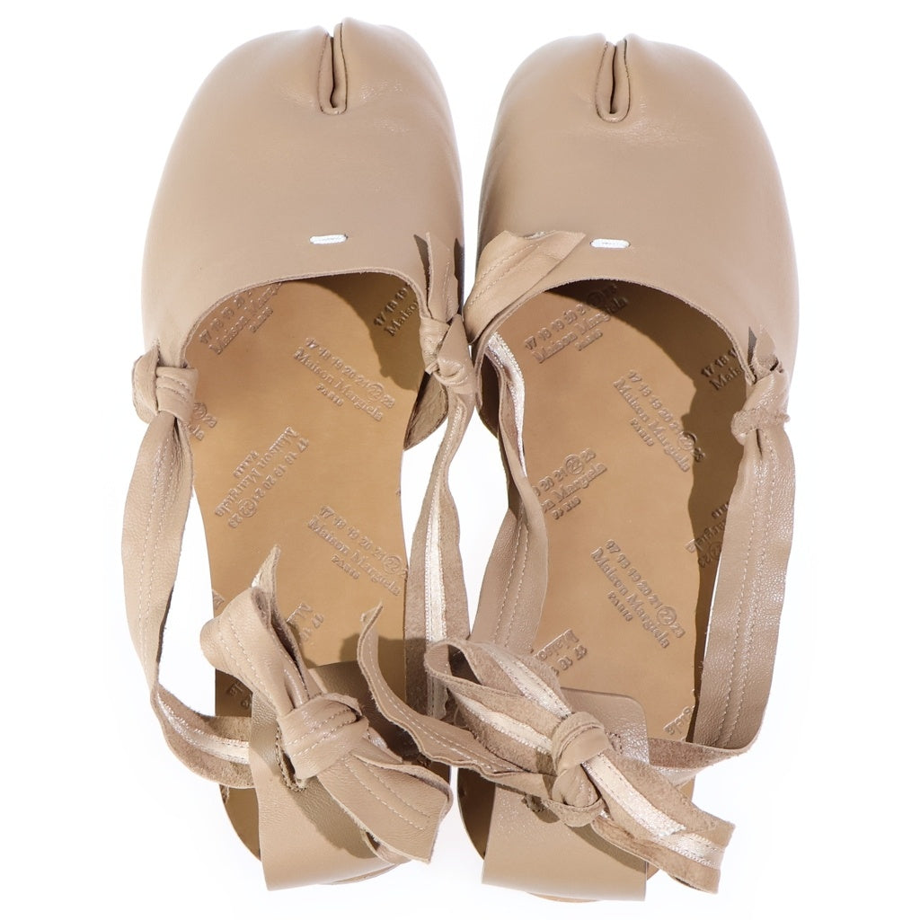 Maison Margiela(メゾンマルジェラ) Tabi タビ バックストラップ バレエシューズ レザー フラットシューズ #36 ブラウン S39WP0131 レディース