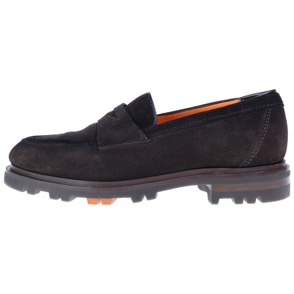 Santoni(サントーニ) コインローファー フラットシューズ ブラウン スエード