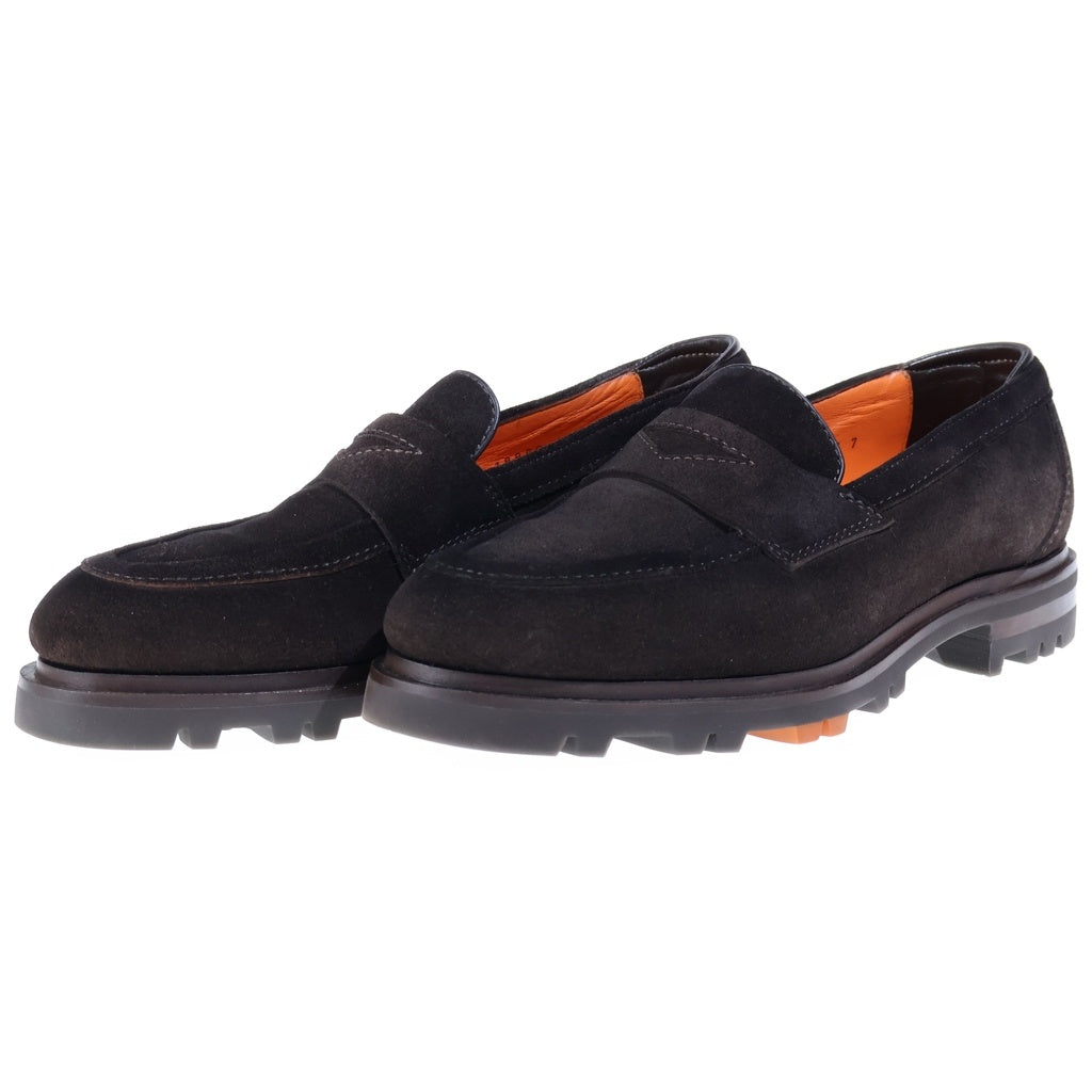 Santoni(サントーニ) コインローファー フラットシューズ ブラウン スエード