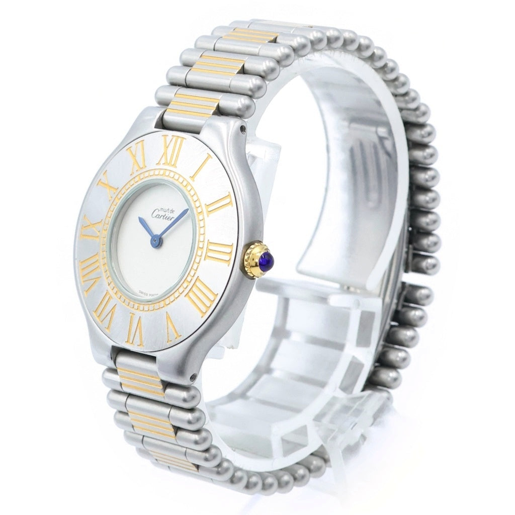 Cartier(カルティエ) マスト21 ヴァンティアン LM アイボリー文字盤 SS×GP/QZ ステンレス×イエローゴールドメッキ クォーツ 電池式 腕時計 W10050F4 レディース