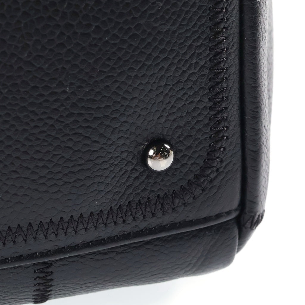CHANEL(シャネル) チョコバー ハンド ミニボストンバッグ キャビアスキン レザー ココマーク シルバー金具 ブラック 87番台 レディース