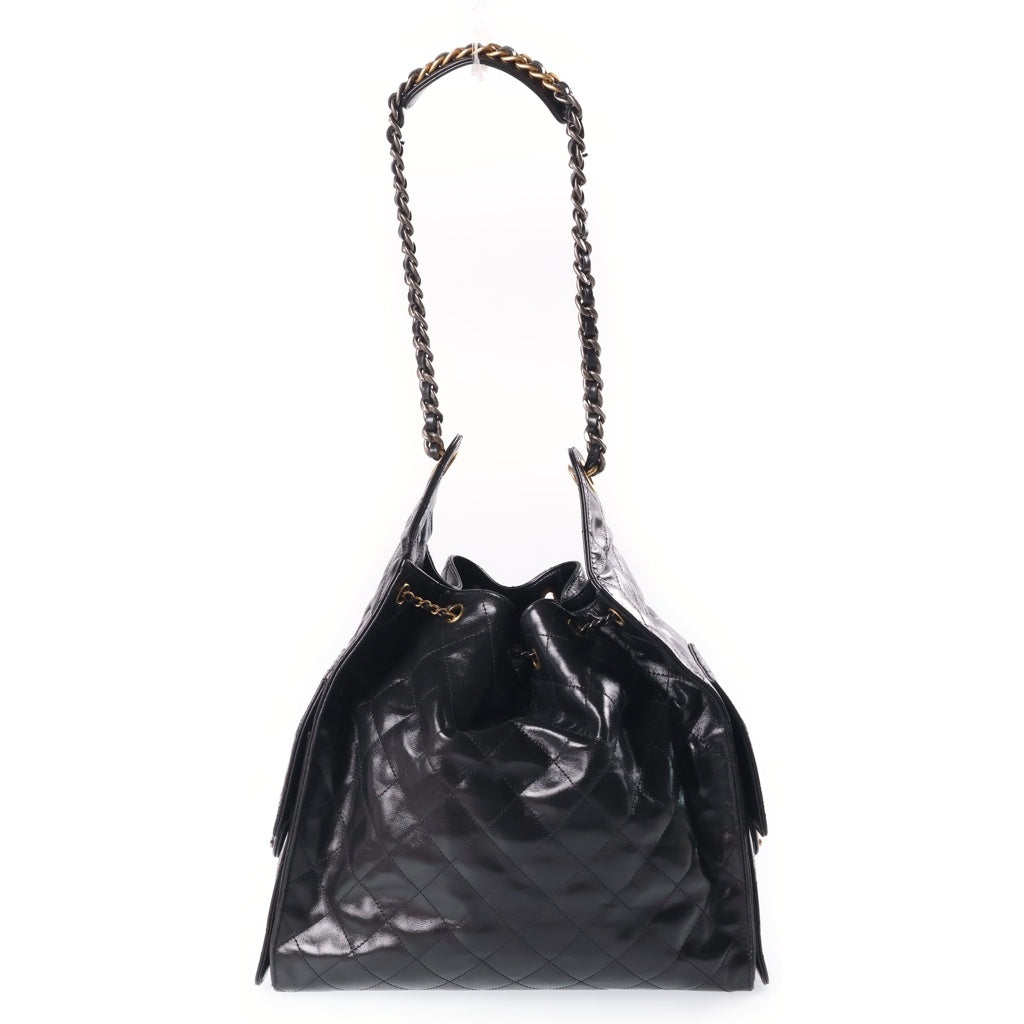 CHANEL(シャネル) シャネル25 スモール チェーンショルダーバッグ ブラック キャビアスキン AS5293 ゴールド×シルバー金具 レディース