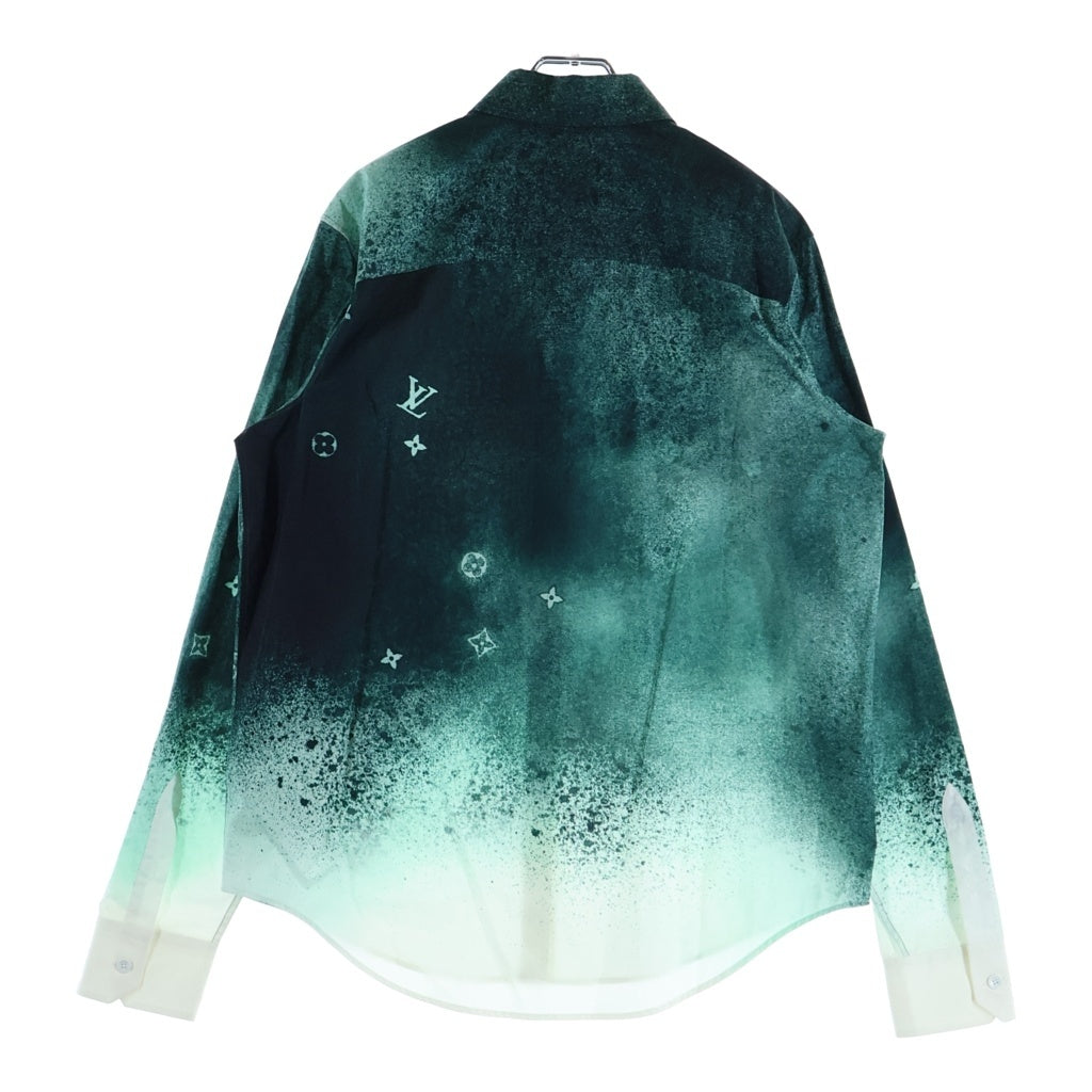LOUIS VUITTON(ルイヴィトン) 23SS モノグラムグラフィック グラデーション コットン 長袖シャツ #S グリーン/ホワイト RM231M TA4 HOS15W