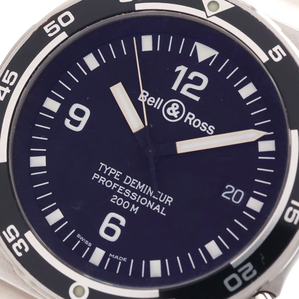 BELL & ROSS(ベルアンドロス) タイプデミナー デイト プロフェッショナル DEMINEUR-B 黒文字盤 ステンレス 420S0015