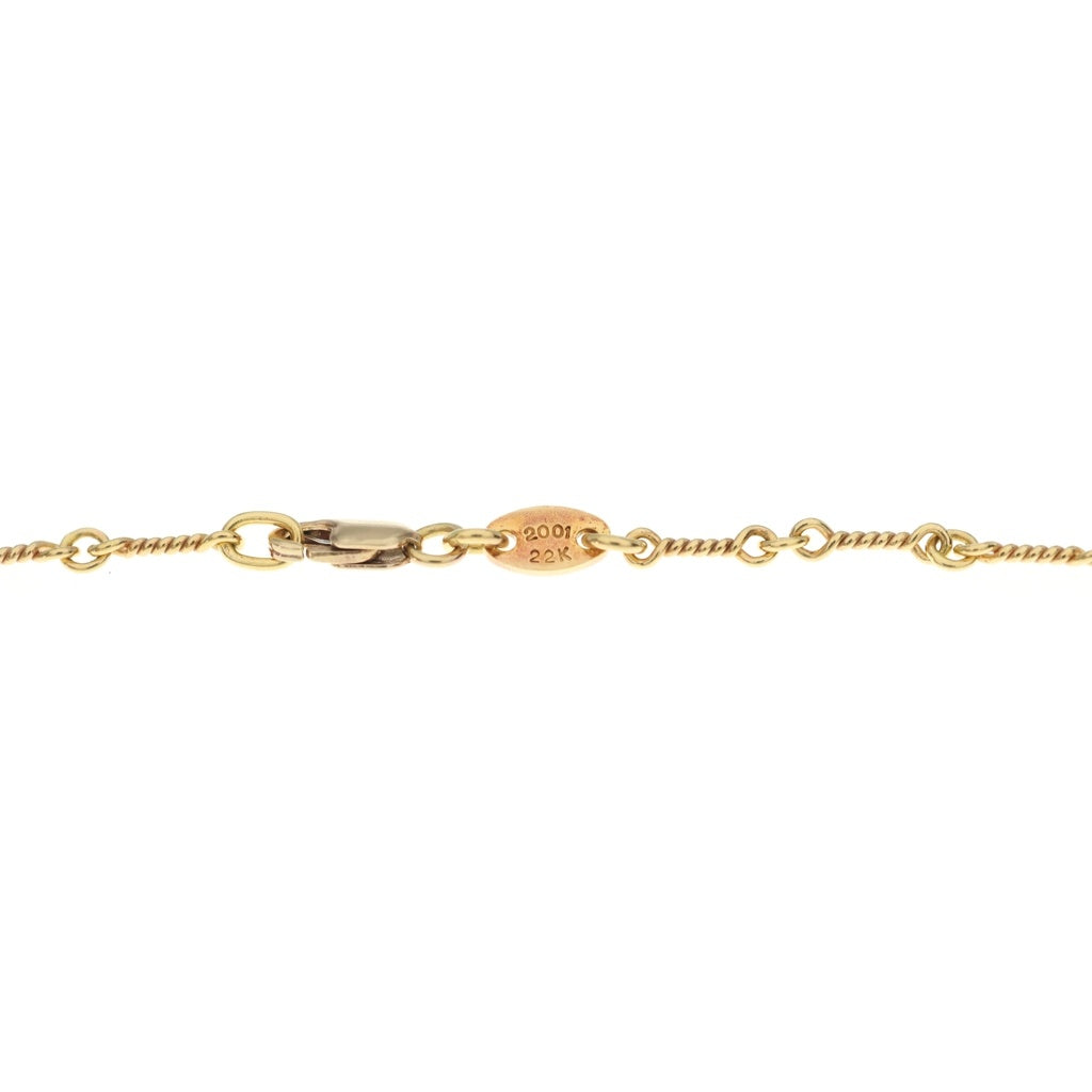 CHROME HEARTS(クロムハーツ) 22K NECKCHAIN T18 ツイストチェーンネックレス 18inch ゴールドBCA014