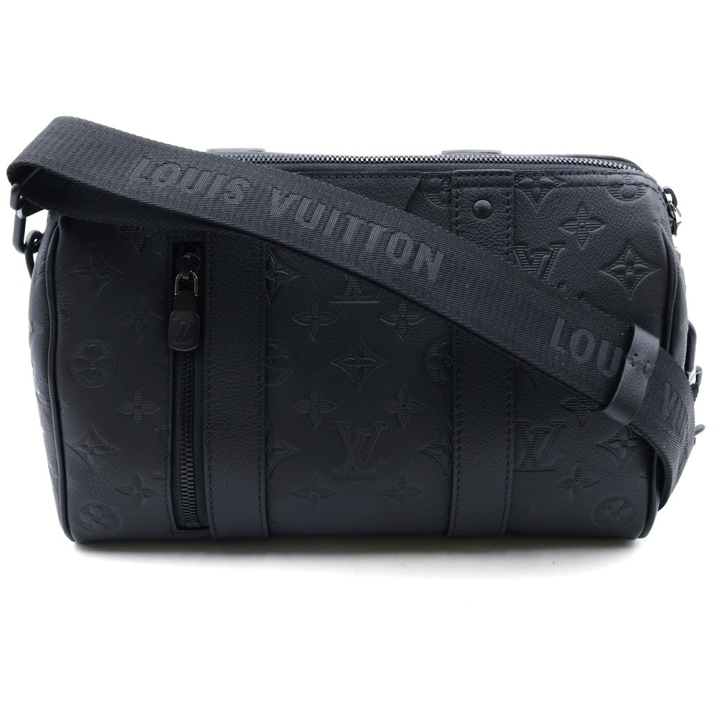 LOUIS VUITTON(ルイヴィトン) モノグラム・シャドウ シティ・キーポル 2WAYハンドバッグ ショルダーバッグ ミニボストンバッグ ブラック エンボスレザー M26750 ブラック金具 レディース