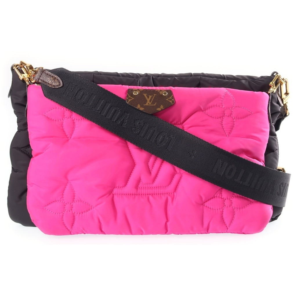 LOUIS VUITTON(ルイヴィトン) LVピロー マキシミュルティ ポシェットアクセソワール ショルダーバッグ ハンドバッグ ブラック×ピンク ナイロン M58980 ICタイプ レディース