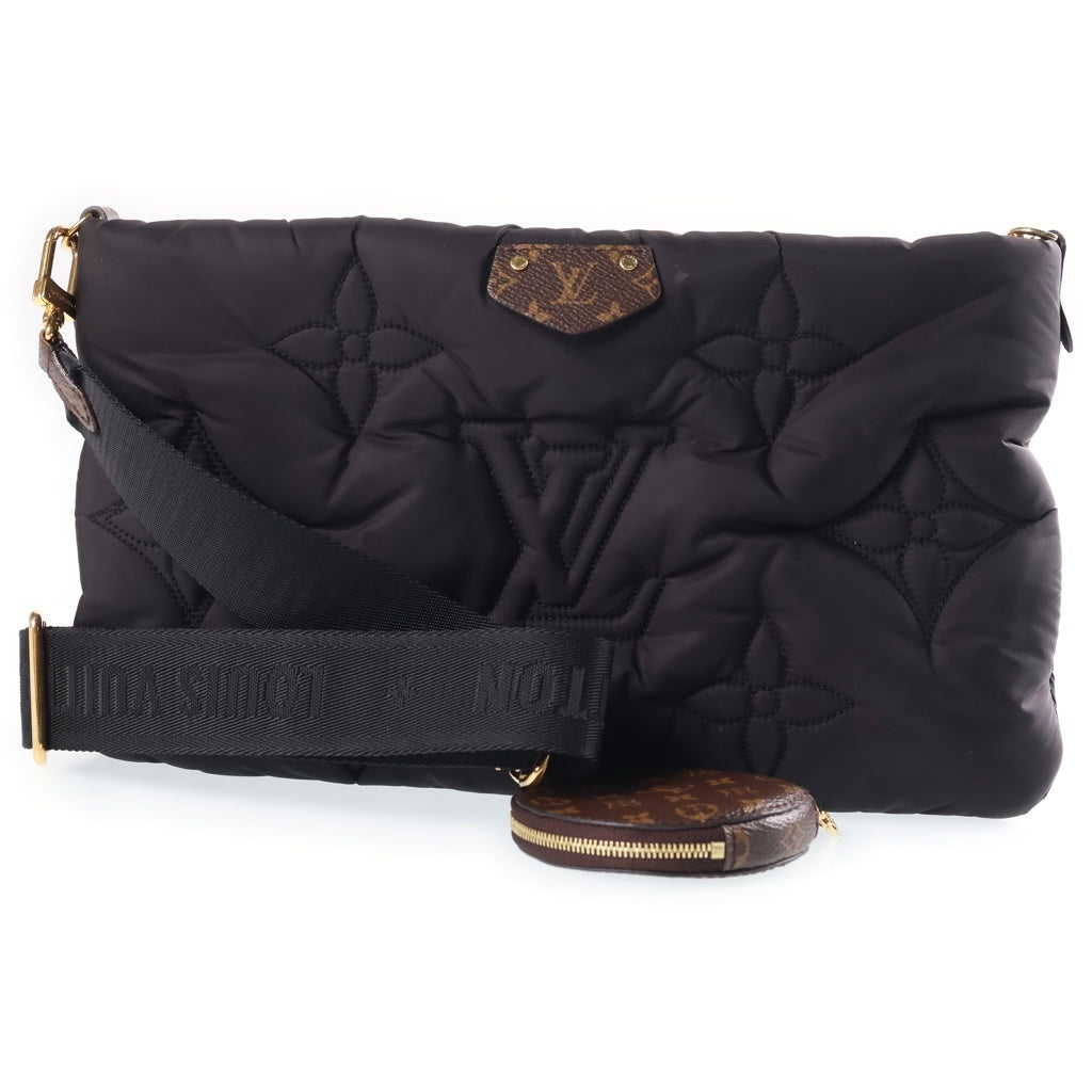 LOUIS VUITTON(ルイヴィトン) LVピロー マキシミュルティ ポシェットアクセソワール ショルダーバッグ ハンドバッグ ブラック×ピンク ナイロン M58980 ICタイプ レディース