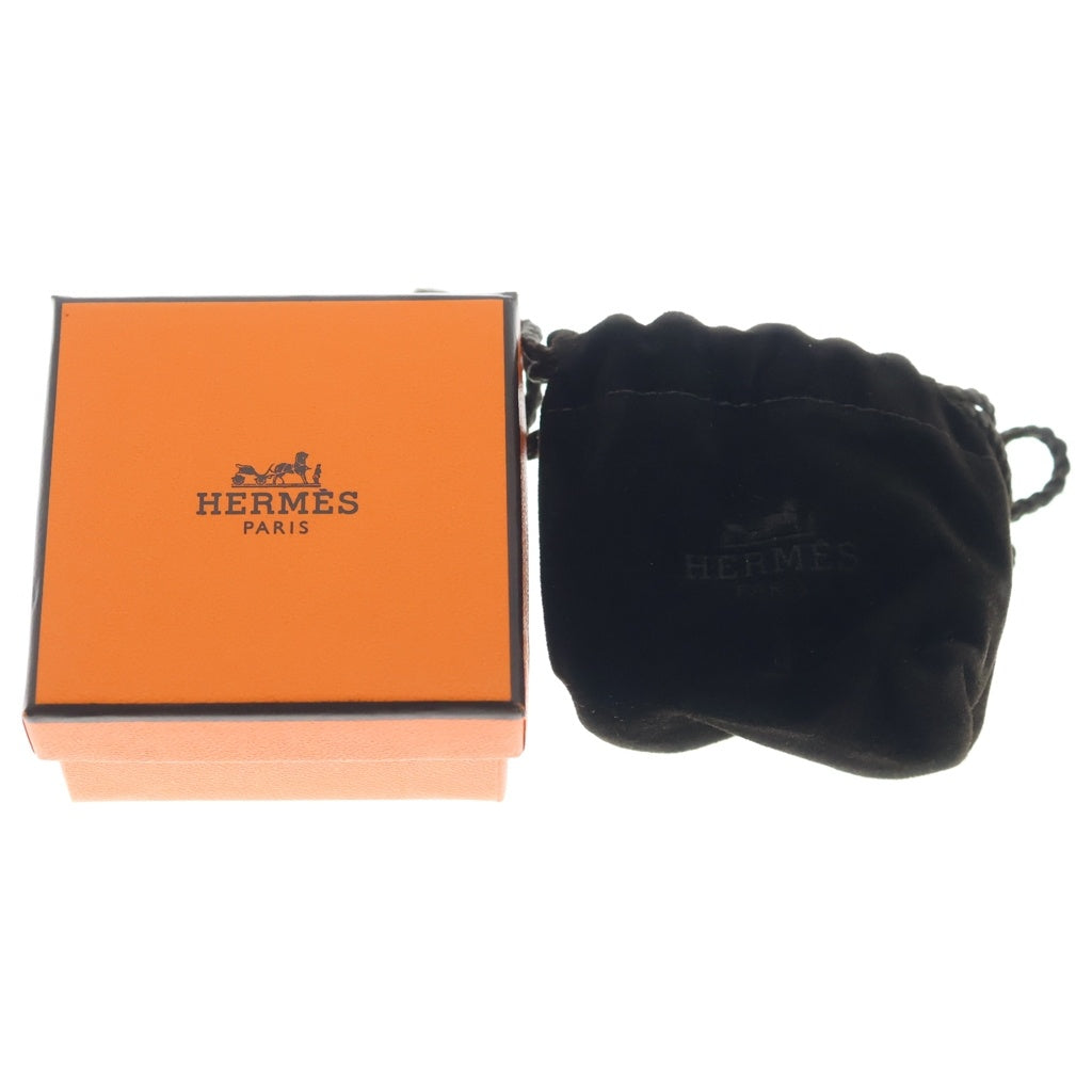 HERMES(エルメス) エスケトル バッファローホーン ピアス ブラウン×ゴールド レディース