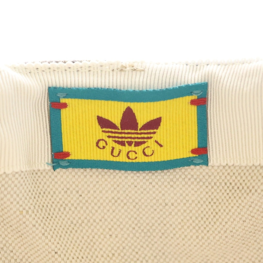 GUCCI(グッチ) GUCCI×adidas グッチ×アディダス GGスプリーム ダブルバイザーキャップ ブルー×ベージュ #M 719406 レディース