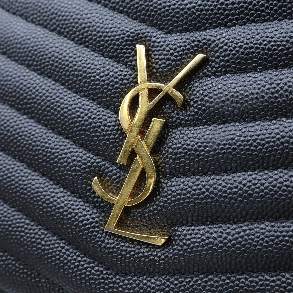 SAINT LAURENT PARIS(サンローランパリ) ルー ショルダーバック チェーンショルダー ゴールド金具 レザー ブラック 612579 レディース