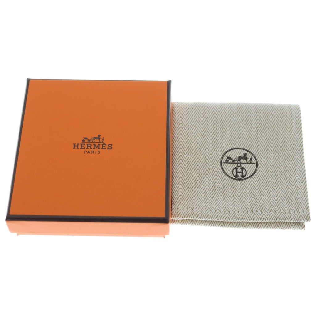 HERMES(エルメス) ミニ・Hポップ ネックレス マロン・グラッセ ペンダント チェーン シルバー×ベージュ レディース