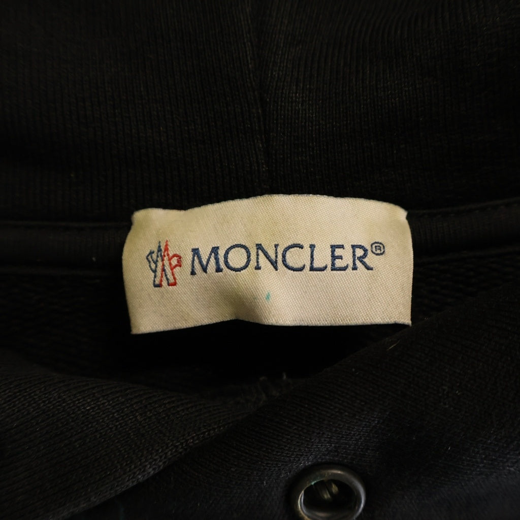 MONCLER(モンクレール) 22AW ダックプリント ワッペン付 フーディー プルオーバーパーカー ブラック H20918G00038