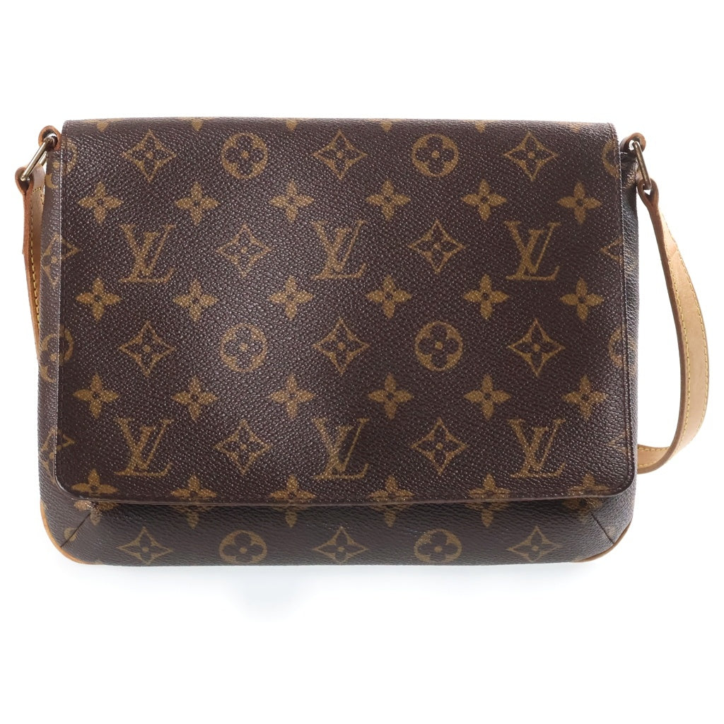 LOUIS VUITTON(ルイヴィトン) モノグラム ミュゼットタンゴ ショルダーバッグ ブラウン レザー×PVC M51388 ゴールド金具