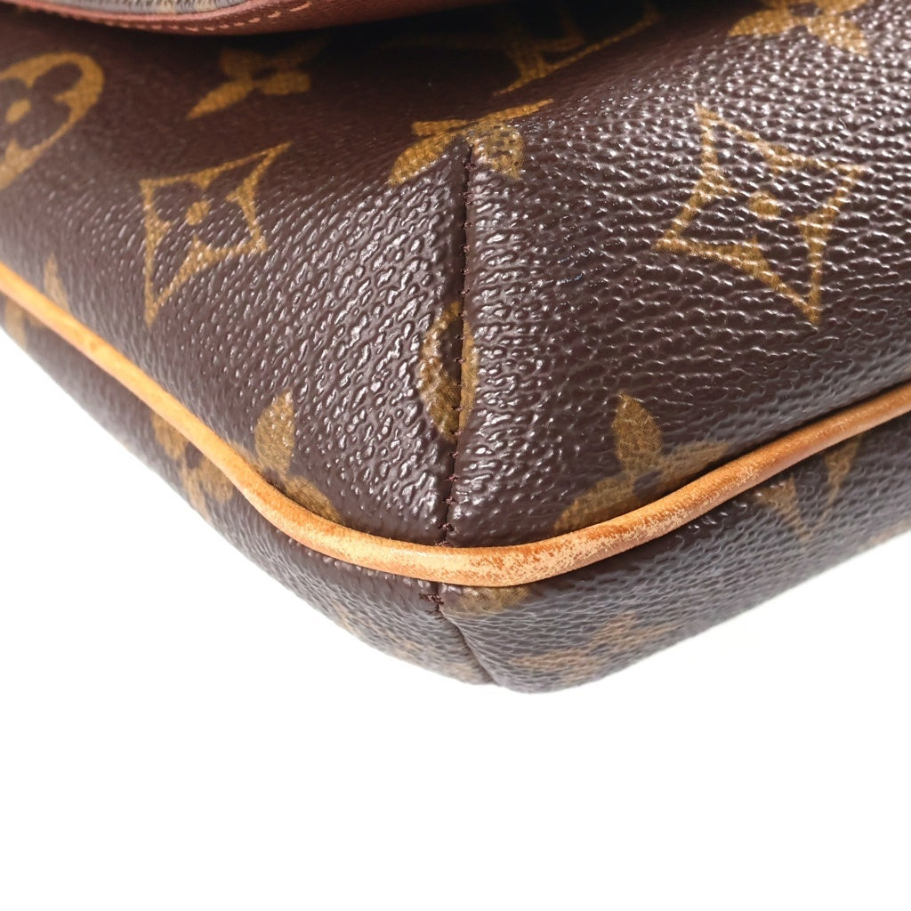 LOUIS VUITTON(ルイヴィトン) モノグラム ミュゼットタンゴ ショルダーバッグ ブラウン レザー×PVC M51388 ゴールド金具