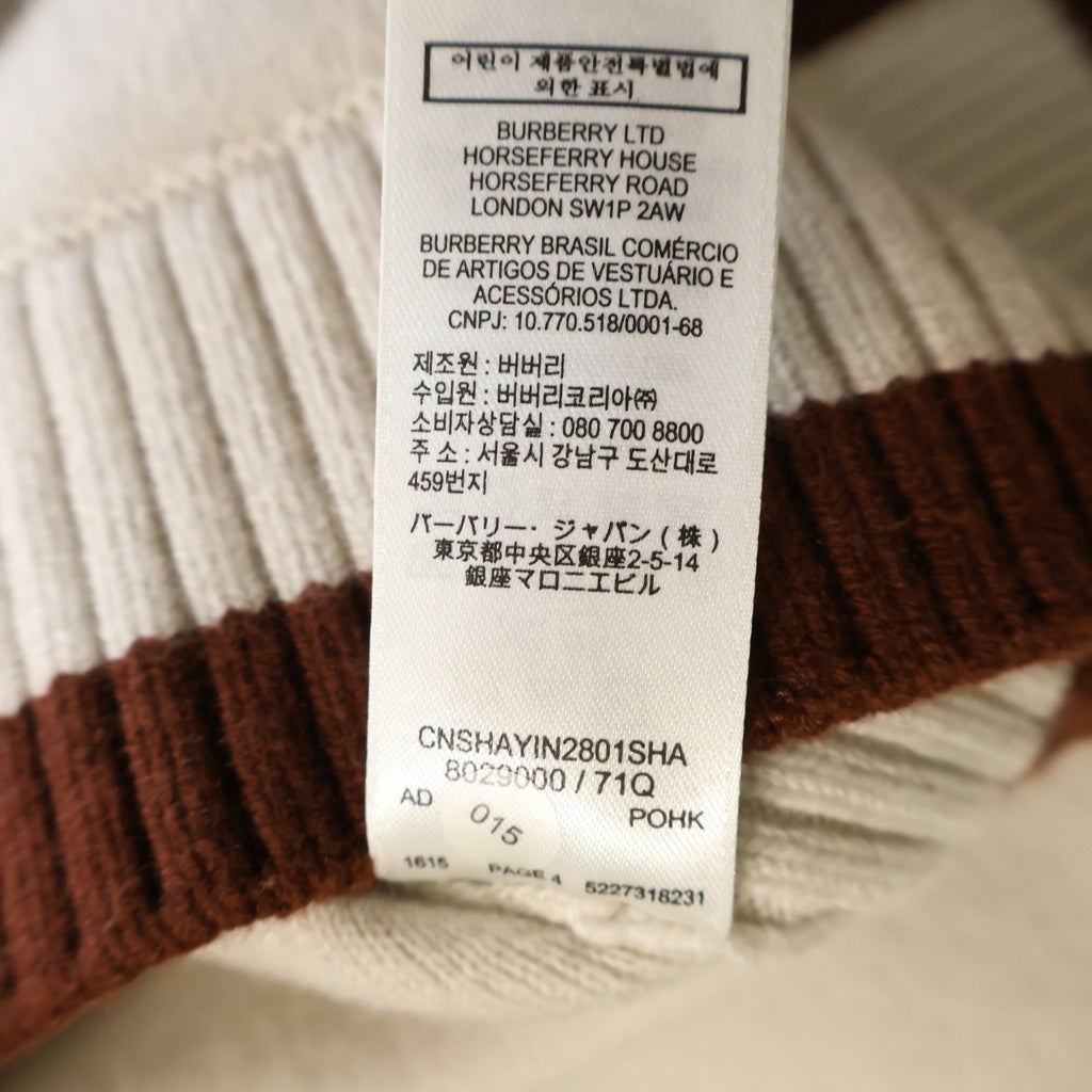 BURBERRY LONDON(バーバリーロンドン) ロゴフーデッドケープ ポンチョ ウール カシミヤ ロゴ アイボリー/ブラウン 8029000 レディース